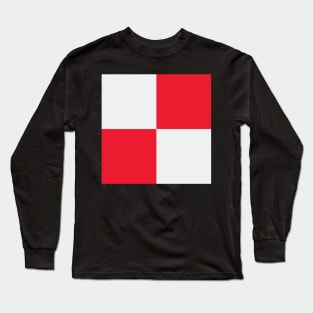 Derry City Red and White Checkered Fan Flag Long Sleeve T-Shirt